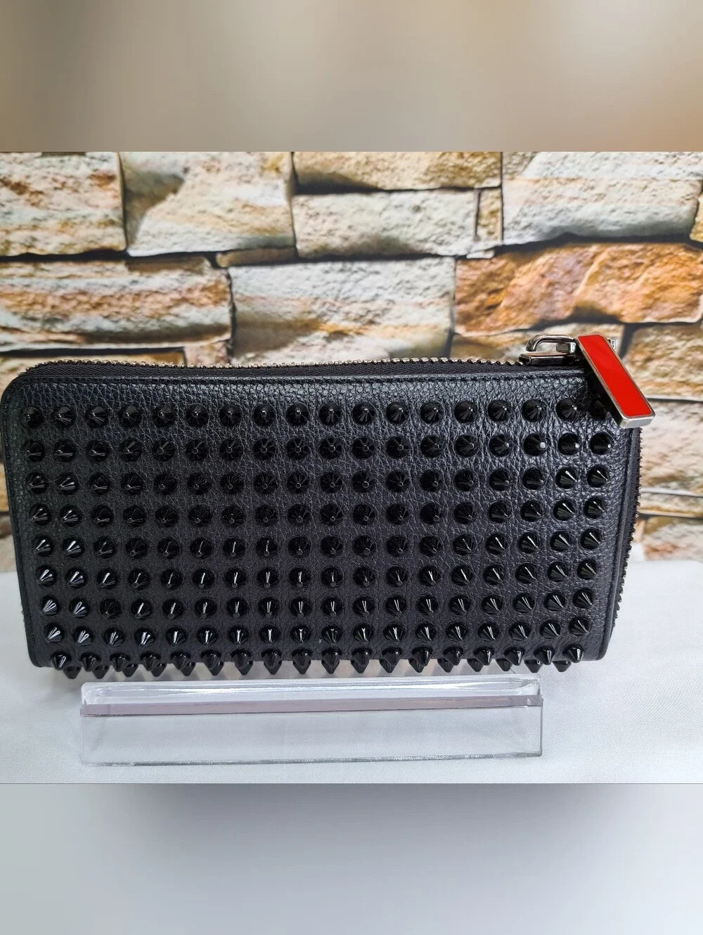 Christian Louboutin 'PANETTONE'  Studded Zip-Around Wallet